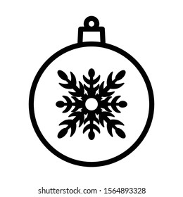 Christmas ball with snowflake icon isolated on white background. Christmas decor symbol modern, simple, vector, icon for website design, mobile app, ui. Vector Illustration