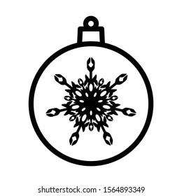 Christmas ball with snowflake icon isolated on white background. Christmas decor symbol modern, simple, vector, icon for website design, mobile app, ui. Vector Illustration