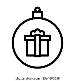 Christmas ball with snowflake icon isolated on white background. Christmas decor symbol modern, simple, vector, icon for website design, mobile app, ui. Vector Illustration