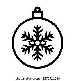 Christmas ball with snowflake icon isolated on white background. Christmas decor symbol modern, simple, vector, icon for website design, mobile app, ui. Vector Illustration