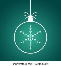 Christmas ball with snowflake pattern. Vector illustration.