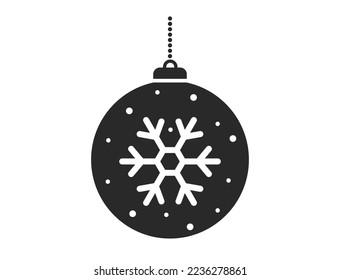 Christmas ball with snowflake. vector element for New Year, Christmas and winter holiday design. isolated vector image