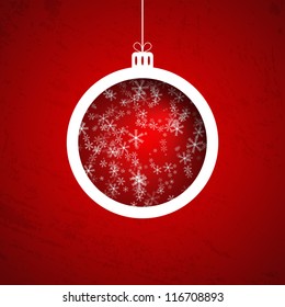 Christmas ball with snowflake. Vector illustration.