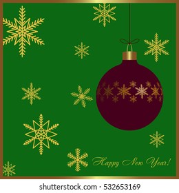 Christmas ball and snowflakes