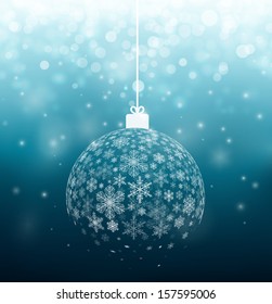 Christmas ball from snowflakes, eps 10