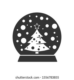 
Christmas ball with snowflakes and isolate Christmas tree. Black Christmas toy.
