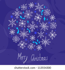 Christmas ball, snowflakes pattern