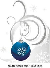 Christmas ball and snowflakes. Vector