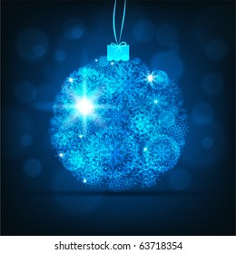 Christmas ball with snowflakes for xmas design.