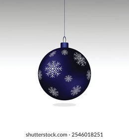 Bola de Navidad con copo de nieve, Ilustración vectorial	