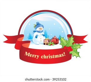 Christmas ball with snowman