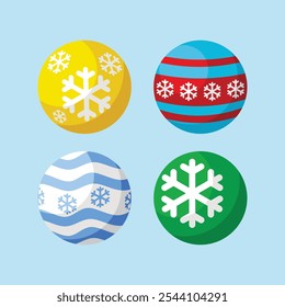 Christmas Ball Sphere Decoration Ornament Simple Flat Vector
