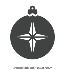 Christmas ball with star icon isolated on white background. Christmas bauble symbol modern, simple, vector, icon for website design, mobile app, ui. Vector Illustration