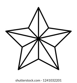 christmas ball with star shape hanging isolated icon