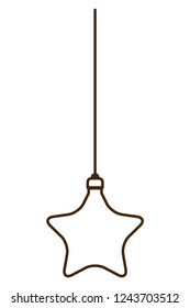 christmas ball with star shape hanging isolated icon