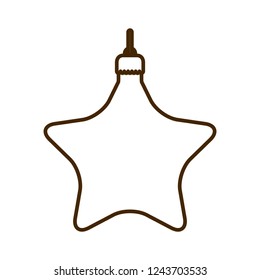 christmas ball with star shape hanging isolated icon
