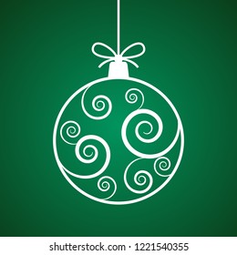 Christmas ball with swirl pattern. Vector illustration.