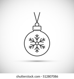 Christmas ball thin line icon