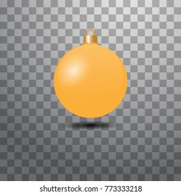 Christmas ball  toys on transparent Vector.