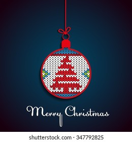 Christmas ball with christmas tree. Merry christmas goods