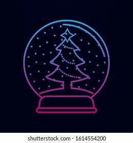Christmas ball with a christmas tree nolan icon. Simple thin line, outline vector of web icons for ui and ux, website or mobile application