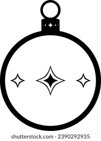 bola de navidad para árbol vector de un solo icono activo