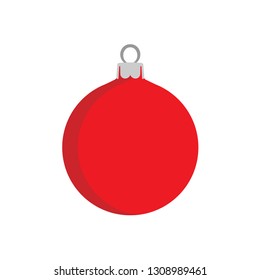 Christmas ball vector background decoration illustration holiday. Celebration design red symbol new year element icon