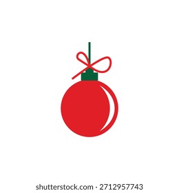 Christmas ball vector design with red color