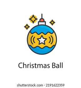 Christmas Ball vector filled outline Icon Design illustration. Miscellaneous Symbol on White background EPS 10 File