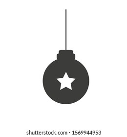 Christmas ball, vector greeting card template with white background. Christmass tree icon, flat design best vector icon. Vector illustration.