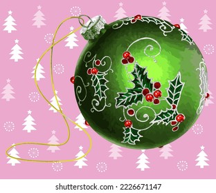 Christmas ball in Vector for holiday cards and background for you.