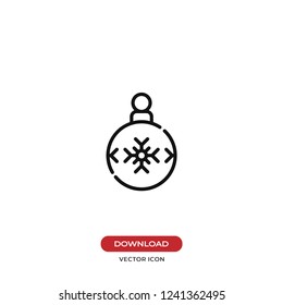 Christmas ball vector icon