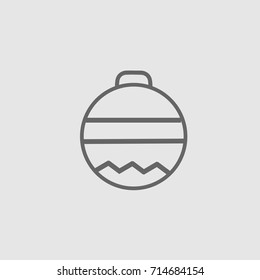 Christmas ball vector icon eps 10. Xmas decoration simple isolated illustration.