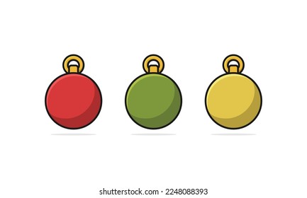 Christmas ball vector icon illustration. Food nature icon design concept. Different color round fruit logo design.