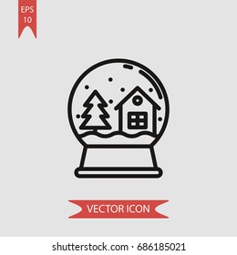 Christmas ball vector icon, illustration symbol