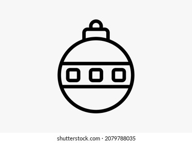 Christmas ball vector icon isolated on white background