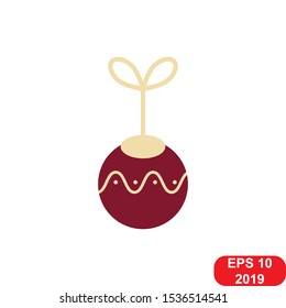 Christmas ball vector icon on a white background