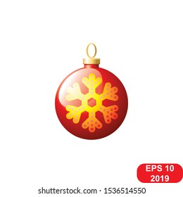 Christmas ball vector icon on a white background