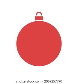 christmas ball vector icon. Red symbol