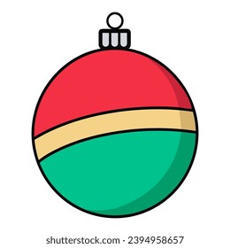 Eine Weihnachtsball-Vektorgrafik einzeln auf weißem Hintergrund