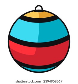 Eine Weihnachtsball-Vektorgrafik einzeln auf weißem Hintergrund