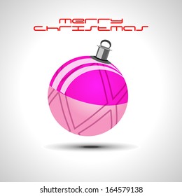 Christmas ball vector illustration with shiny color background. 