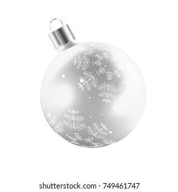 Christmas ball. Vector illustration Christmas silver ball. Winter decoration. Silver ball.