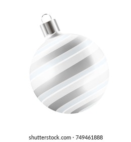 Christmas ball. Vector illustration Christmas silver ball. Winter decoration. Silver ball.
