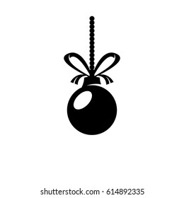 Christmas ball vector logo illustration isolated sign symbol. Icon pictogram for web graphics