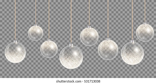 Christmas ball vector. New years decoration transparent background