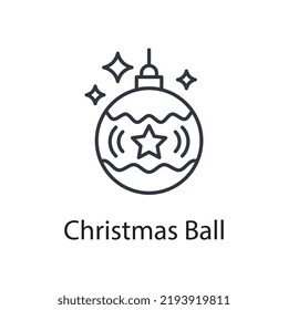 Christmas Ball vector outline Icon Design illustration. Miscellaneous Symbol on White background EPS 10 File