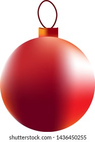 Christmas ball, vector. Ball in red shades. Good for design on the theme of the New Year.