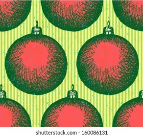 Christmas ball, vector seamless pattern 