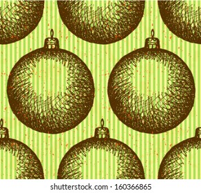 Christmas ball, vector seamless pattern 